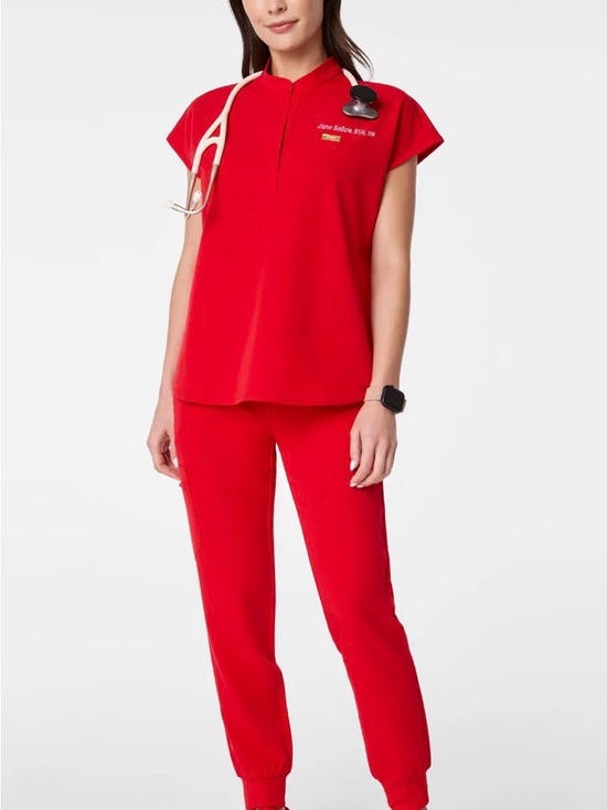 Figs Tops - Figs Rafaela Scrub Top Pop Red size XL